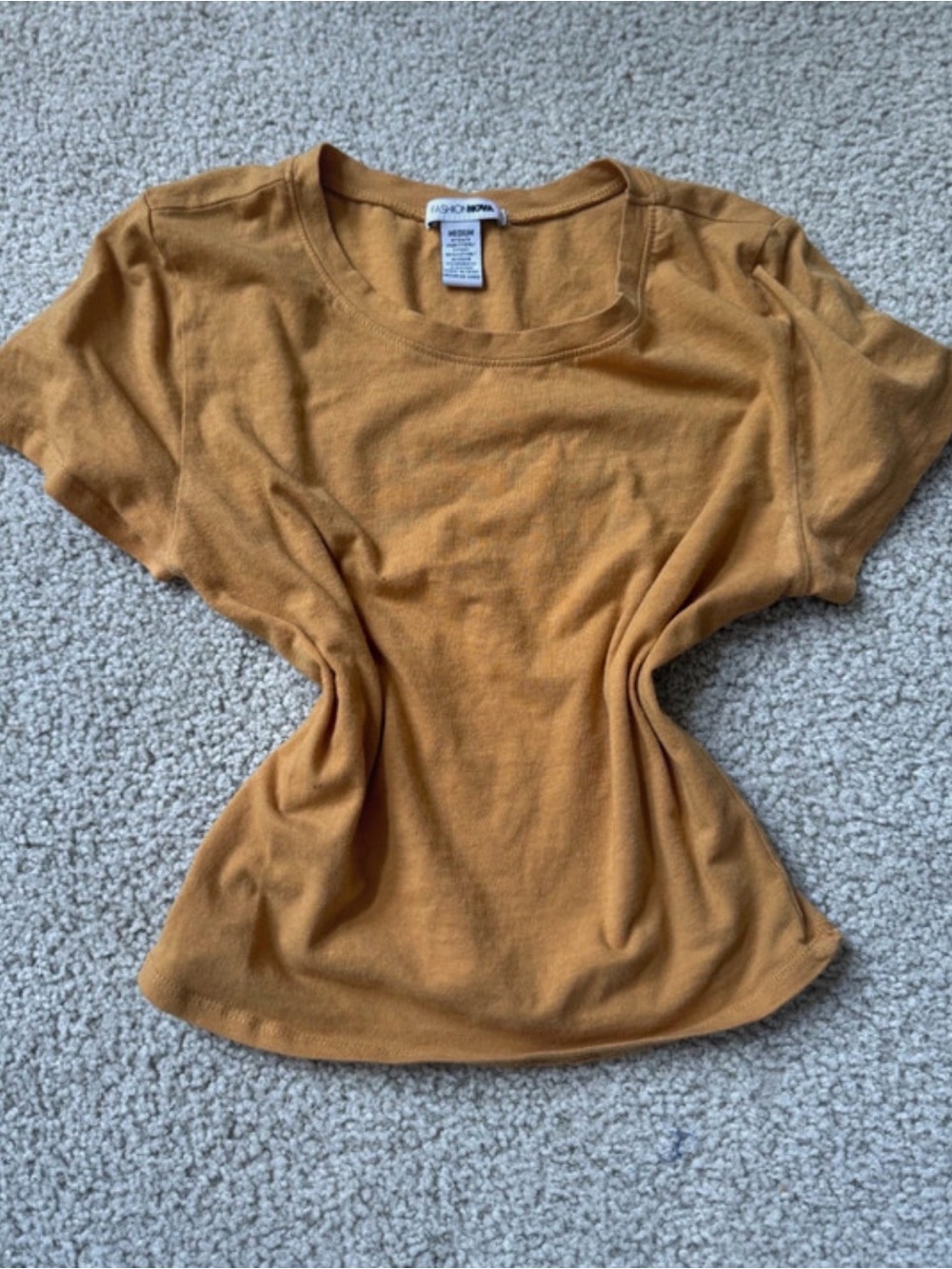 Fashion Nova Women's Mustard Crewneck Tee